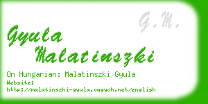 gyula malatinszki business card